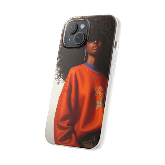 Chic Portrait Flexi Cases for iPhone, Stylish Phone Cover, Trendy Accessory, Unique Gift for Her, Art Phone Case, Everyday Style