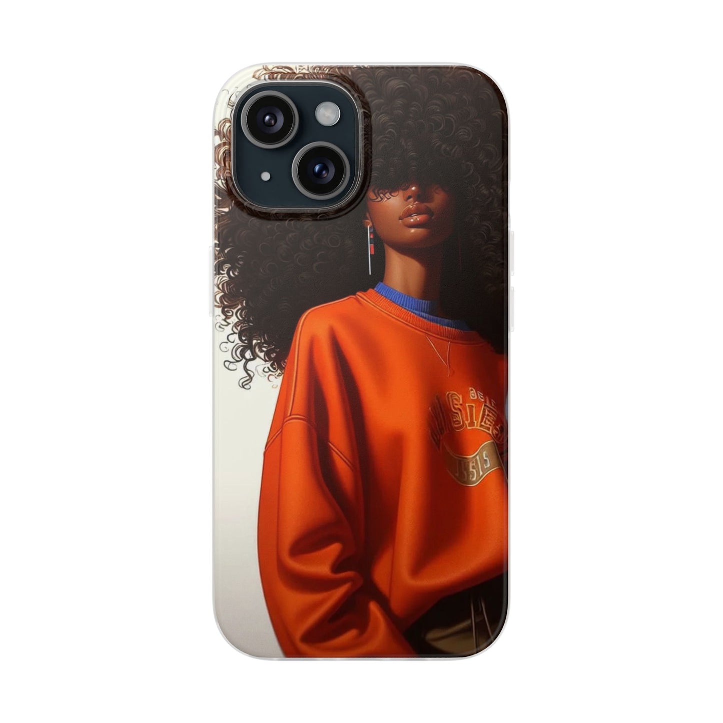 Chic Portrait Flexi Cases for iPhone, Stylish Phone Cover, Trendy Accessory, Unique Gift for Her, Art Phone Case, Everyday Style