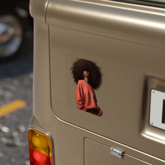 Vibrant Outdoor Sticker for Car or Laptop, Afrocentric Art, Nature Lover Gift, Female Empowerment Decor, Travel Stickers