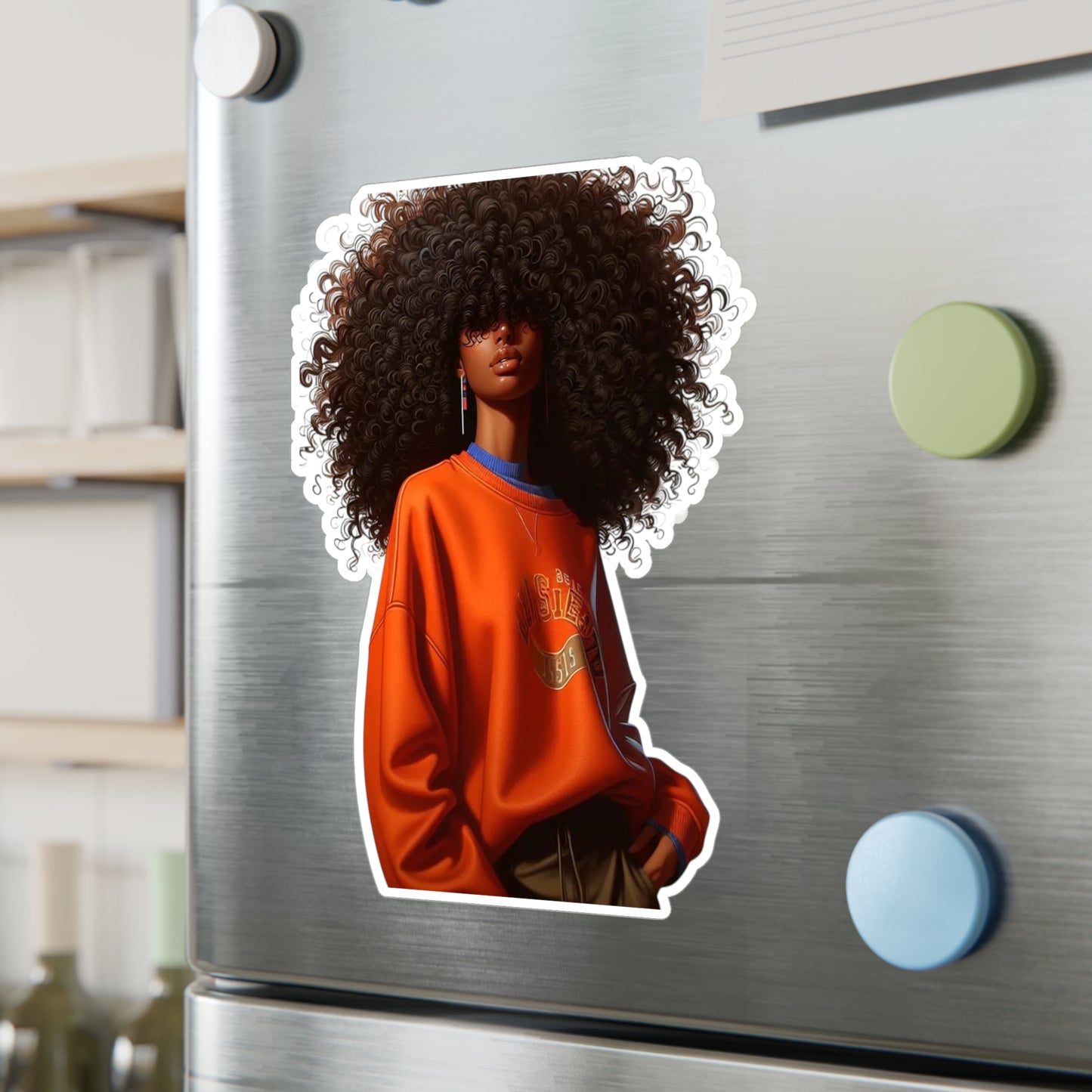 Chic Afro Woman Vinyl Decals, Inspirational Stickers, Laptop Decor, Car Stickers, Home Decor