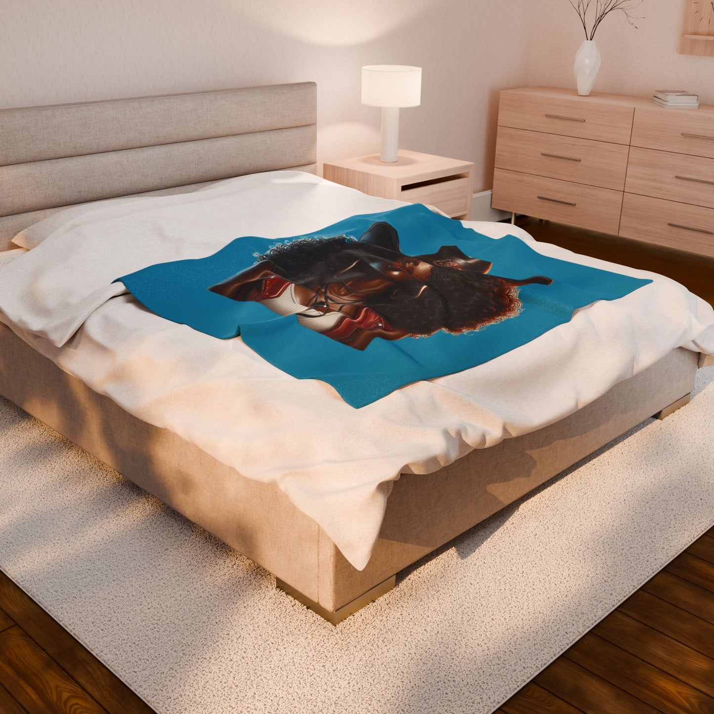 Copy of Chic Velveteen Plush Blanket, Cozy Home Decor, Personal Gift, Relaxation, Boho Style