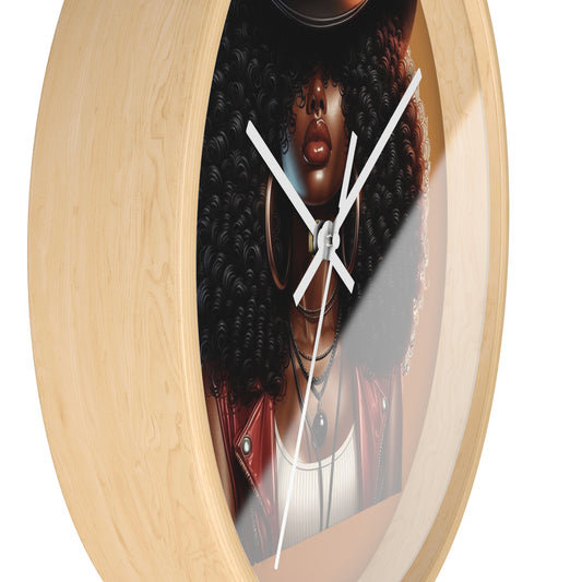 Chic Afro Wall Clock - Boho Decor, Unique Home Accent, Gift for Her, Afrocentric Wall Art, Modern Timepiece
