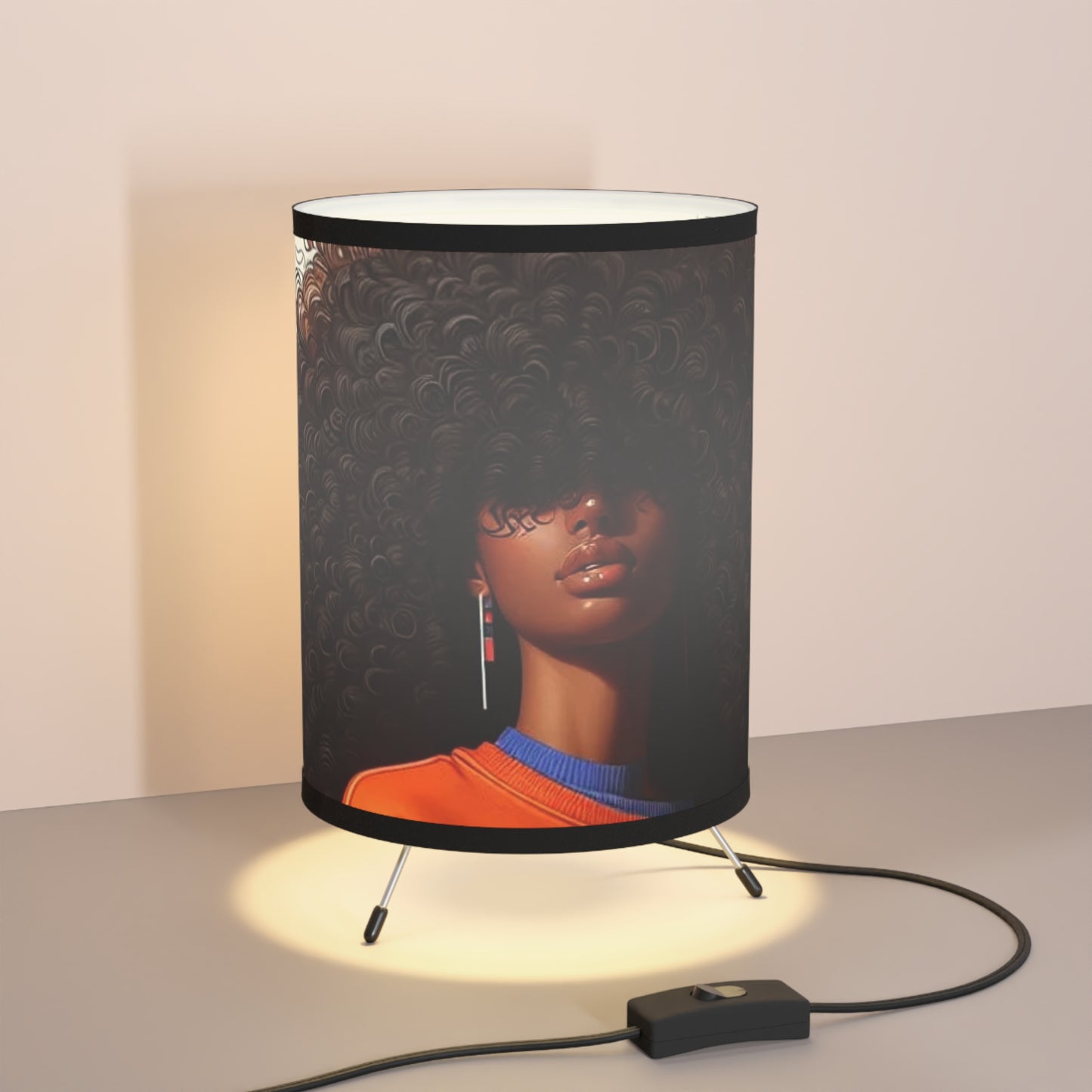 Chic Tripod Lamp with High-Res Printed Shade, Home Decor, Unique Lighting, Modern Design, Boho Aesthetic, Gift for Her