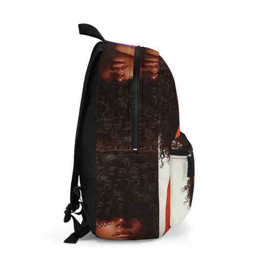 Chic Afro-Style Backpack, Stylish School Bag, Trendy Travel Backpack, Gift for Black Girl, Elegant Daily Use Bag, Unique Art Backpack