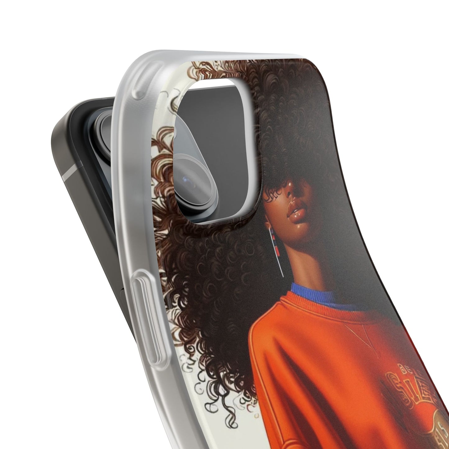 Chic Portrait Flexi Cases for iPhone, Stylish Phone Cover, Trendy Accessory, Unique Gift for Her, Art Phone Case, Everyday Style