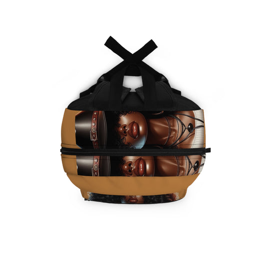 Chic Afro-Style Backpack, Stylish School Bag, Trendy Travel Backpack, Gift for Black Girl, Elegant Daily Use Bag, Unique Art Backpack