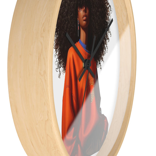 Chic Afro Wall Clock - Boho Decor, Unique Home Accent, Gift for Her, Afrocentric Wall Art, Modern Timepiece