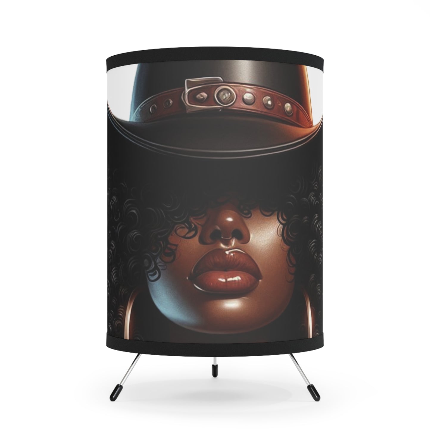 Chic Tripod Lamp with High-Res Printed Shade, Home Decor, Unique Lighting, Modern Design, Boho Aesthetic, Gift for Her