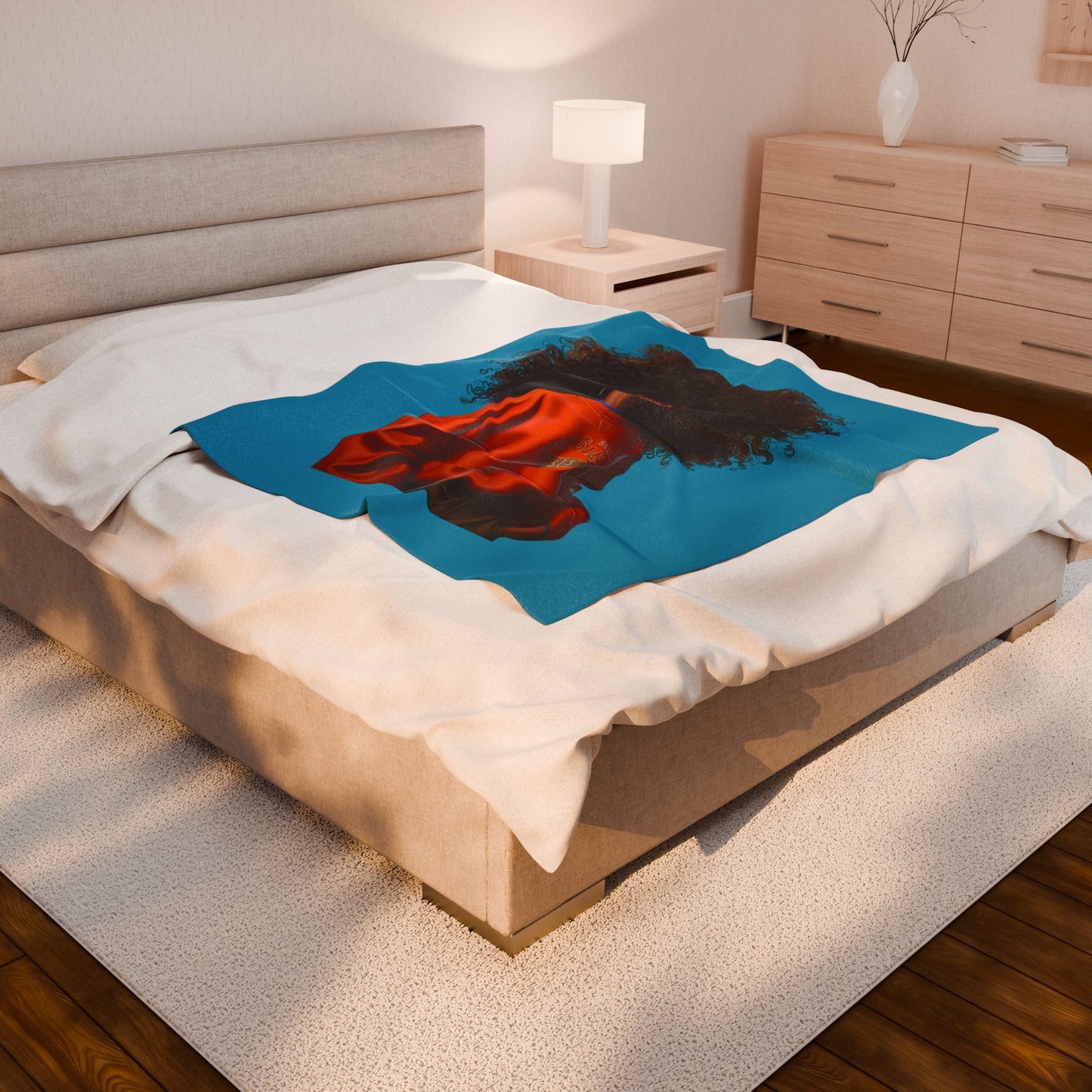 Chic Velveteen Plush Blanket, Cozy Home Decor, Personal Gift, Relaxation, Boho Style