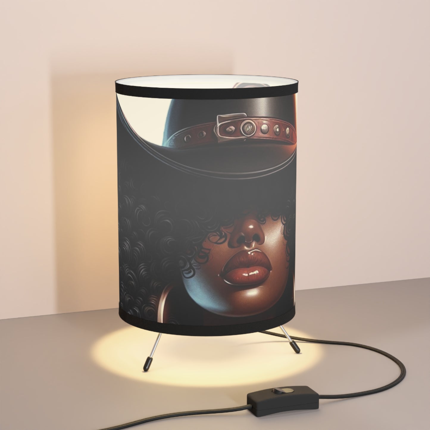 Chic Tripod Lamp with High-Res Printed Shade, Home Decor, Unique Lighting, Modern Design, Boho Aesthetic, Gift for Her