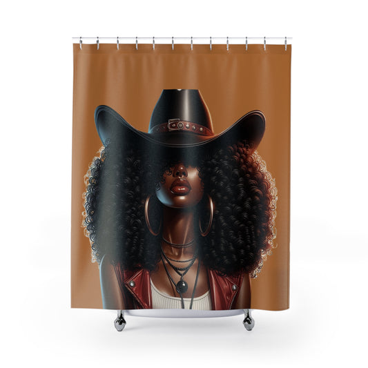 Funky Curly Hair Shower Curtains - Chic Bathroom Decor, Unique Gift for Hair Lovers, Modern Home, Stylish Bathroom Accessories, Boho Design