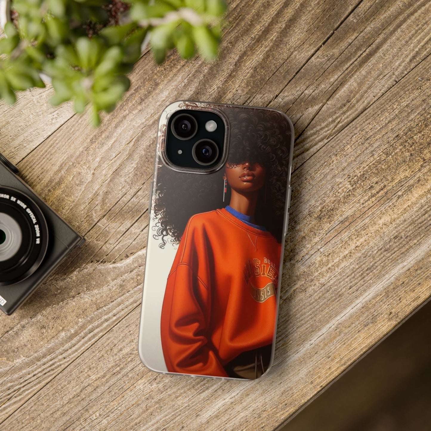 Chic Portrait Flexi Cases for iPhone, Stylish Phone Cover, Trendy Accessory, Unique Gift for Her, Art Phone Case, Everyday Style