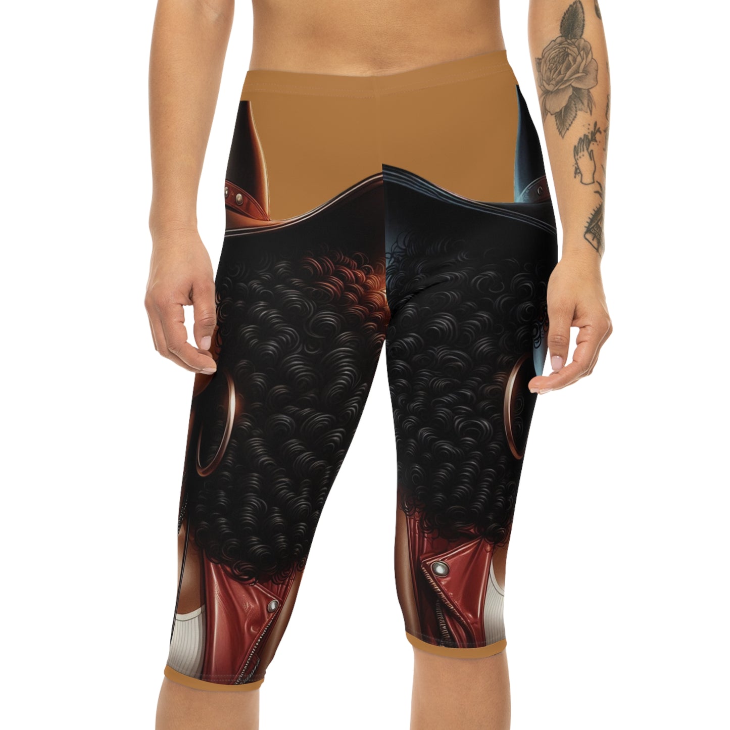 Bold Print Capri Leggings, Stylish Activewear, Trendy Sports Leggings, Women’s Fashion, Casual Everyday Wear