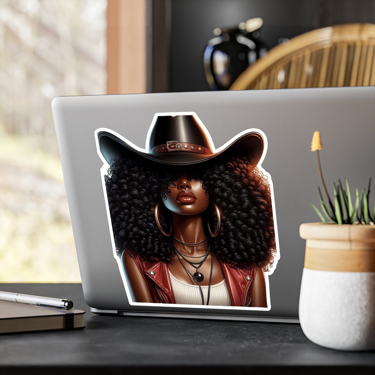 Chic Afro Woman Vinyl Decals, Inspirational Stickers, Laptop Decor, Car Stickers, Home Decor