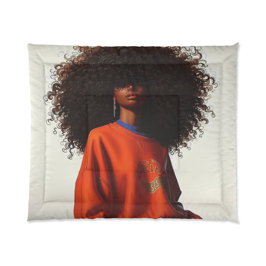 Stylish Afro Comforter, Cozy Bedding, Home Decor, Unique Gift, Boho Bedroom, Afrocentric Design