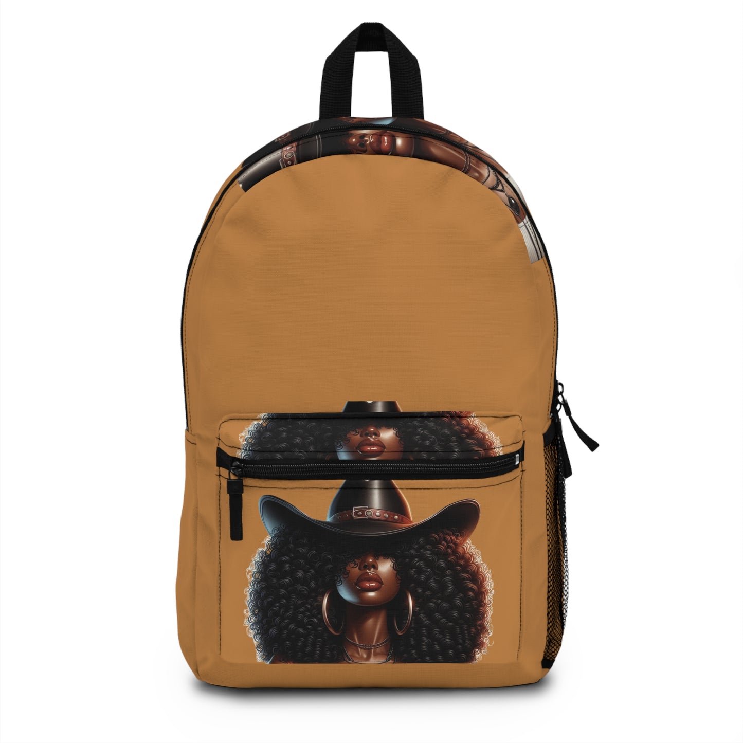 Chic Afro-Style Backpack, Stylish School Bag, Trendy Travel Backpack, Gift for Black Girl, Elegant Daily Use Bag, Unique Art Backpack
