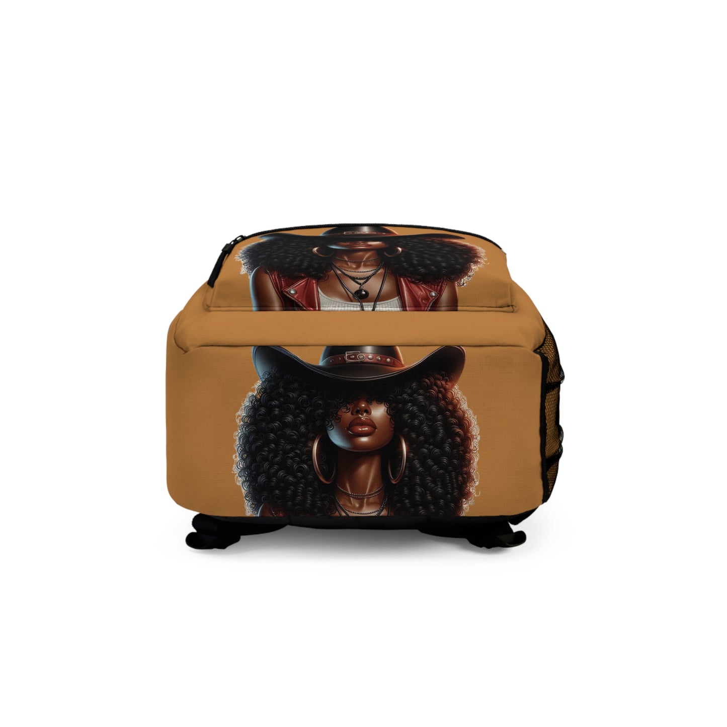 Chic Afro-Style Backpack, Stylish School Bag, Trendy Travel Backpack, Gift for Black Girl, Elegant Daily Use Bag, Unique Art Backpack