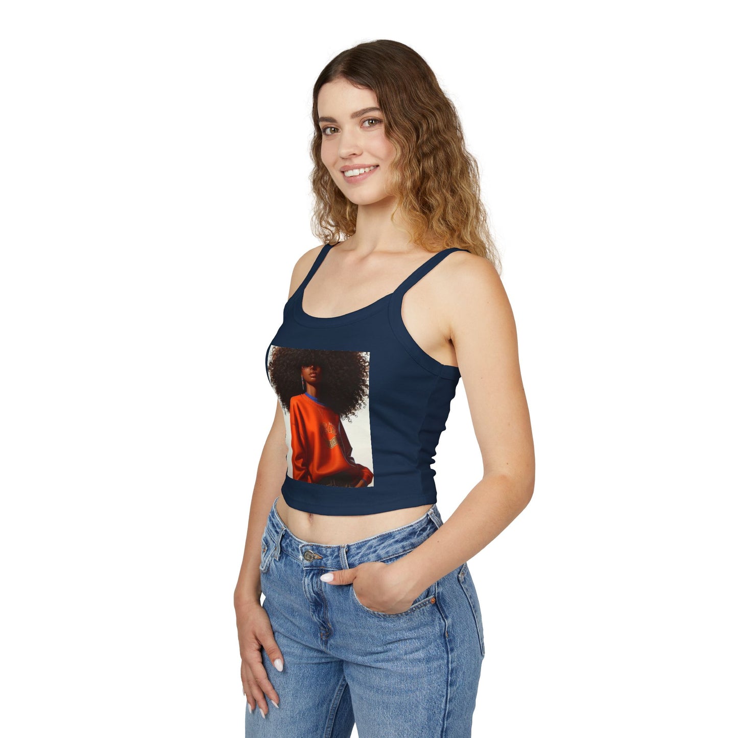 Bold Style Women's Spaghetti Strap Tank Top | Chic Summer Wear, Casual Outfit, Graphic Tee for Women, Stylish Gift, Daily Wear