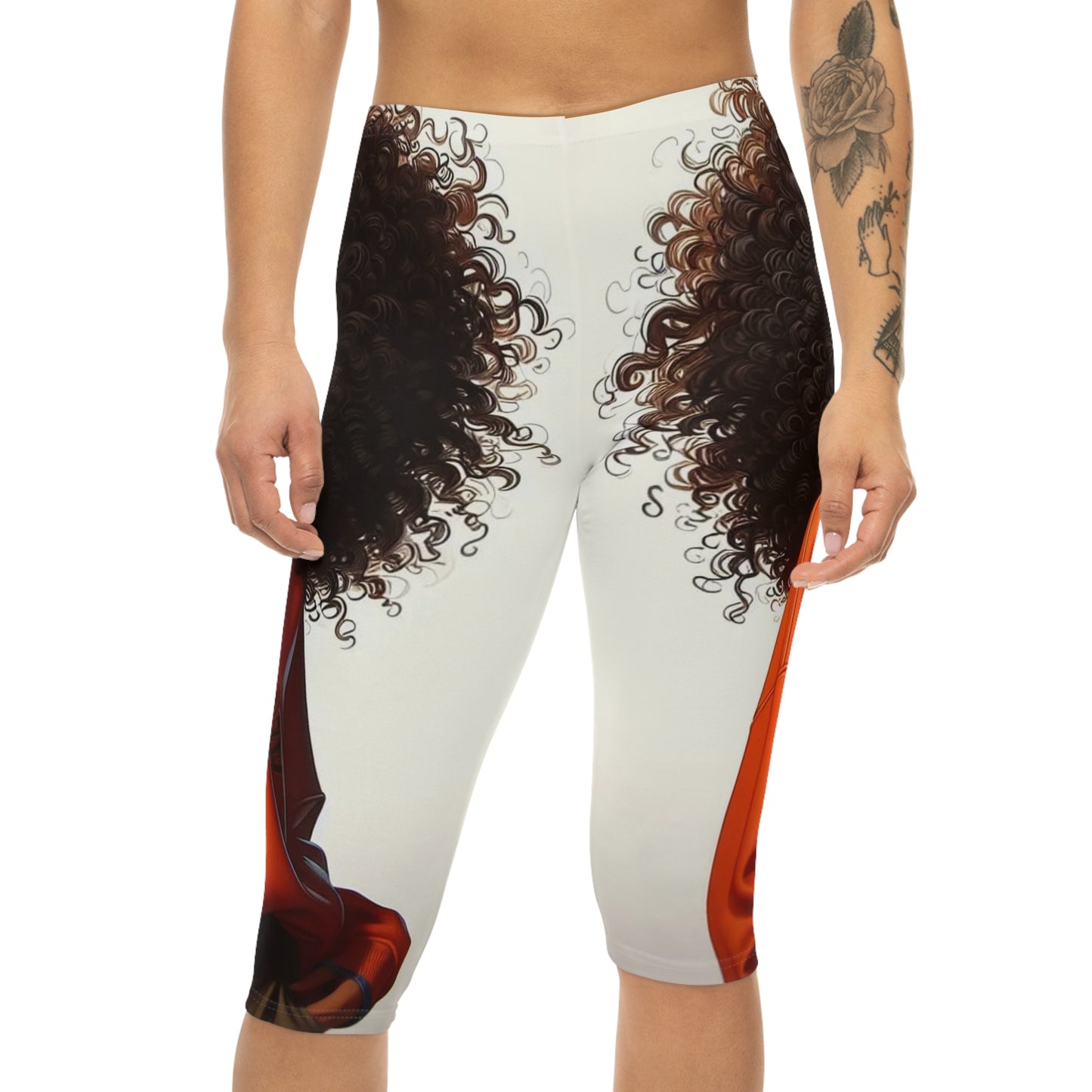 Bold Print Capri Leggings, Stylish Activewear, Trendy Sports Leggings, Women’s Fashion, Casual Everyday Wear