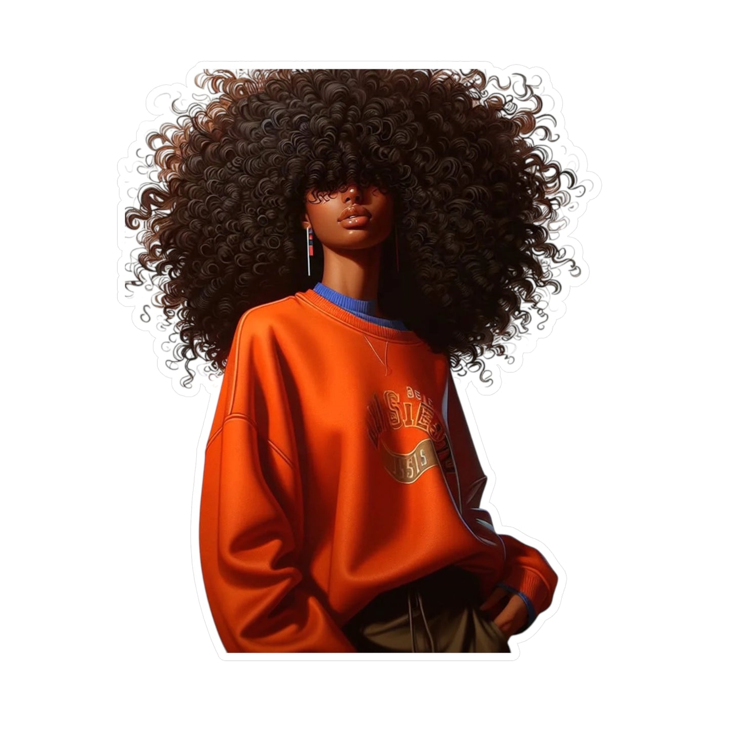 Chic Afro Woman Vinyl Decals, Inspirational Stickers, Laptop Decor, Car Stickers, Home Decor