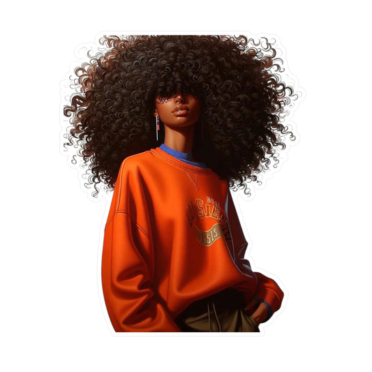 Chic Afro Woman Vinyl Decals, Inspirational Stickers, Laptop Decor, Car Stickers, Home Decor