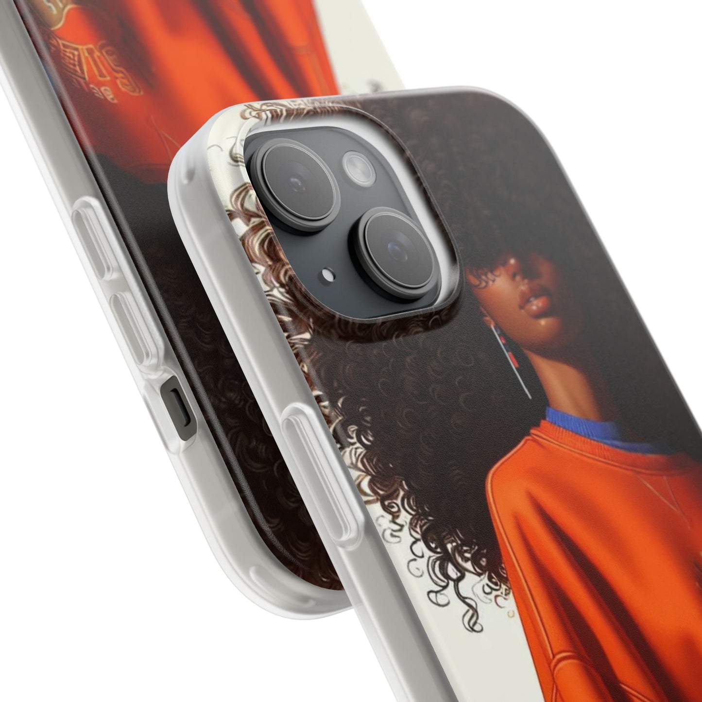Chic Portrait Flexi Cases for iPhone, Stylish Phone Cover, Trendy Accessory, Unique Gift for Her, Art Phone Case, Everyday Style
