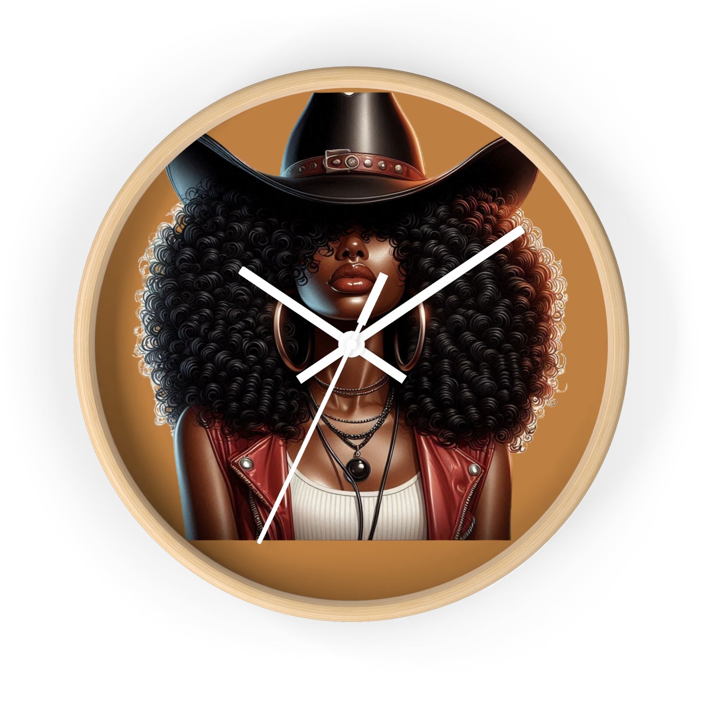 Chic Afro Wall Clock - Boho Decor, Unique Home Accent, Gift for Her, Afrocentric Wall Art, Modern Timepiece