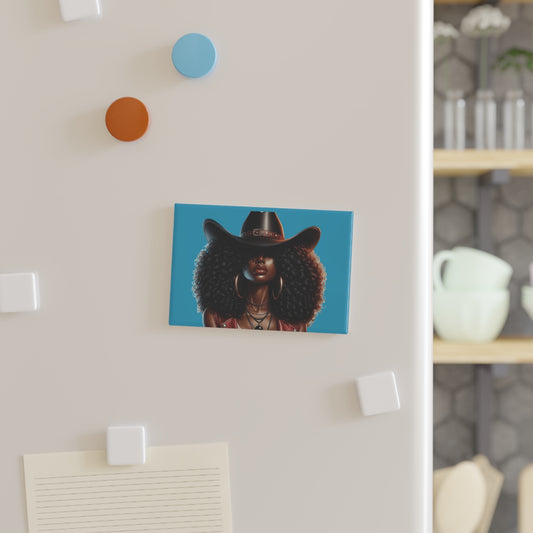 Stylish Art Magnet with Curly Hair Design, Decorative Fridge Magnet, Unique Gift for Home, Afrocentric Decor, Wall Art Accessory