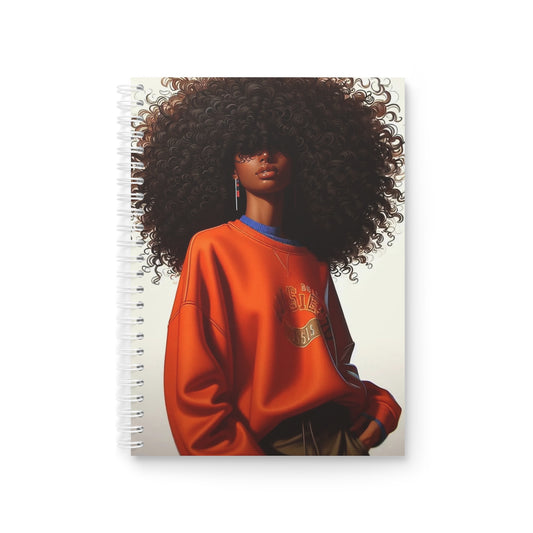 Chic Woman Spiral Notebook | Inspirational Journal, Black Girl Art Notebook, Cute Writing Pad, Gift for Her, Study Supplies