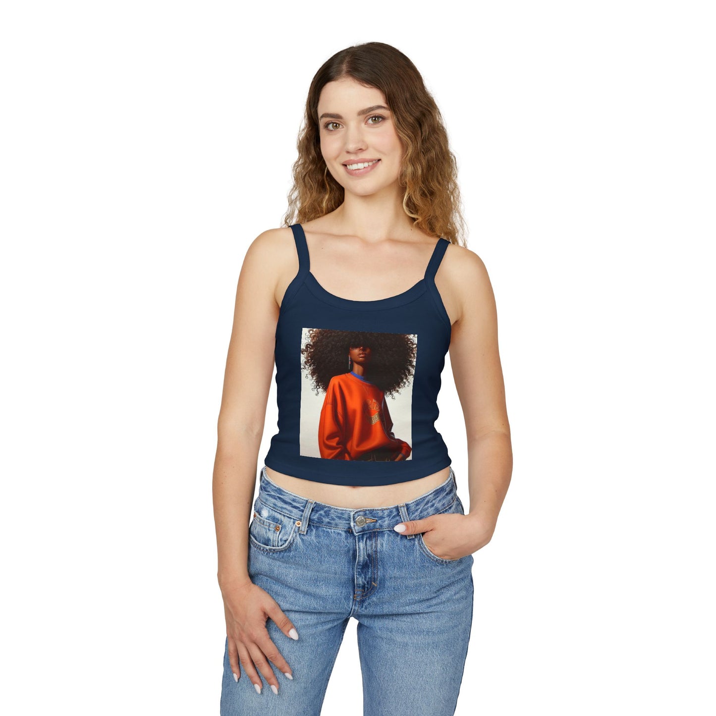 Bold Style Women's Spaghetti Strap Tank Top | Chic Summer Wear, Casual Outfit, Graphic Tee for Women, Stylish Gift, Daily Wear