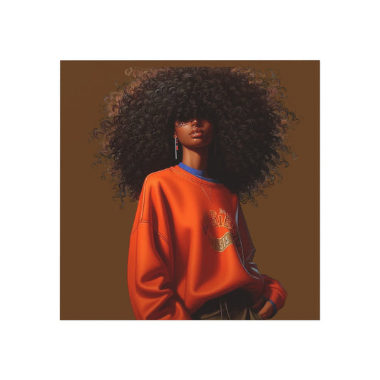 Chic Afro Woman Magnet, Stylish Home Decor, Inspirational Gift, Black Art Magnet, Collector's Item