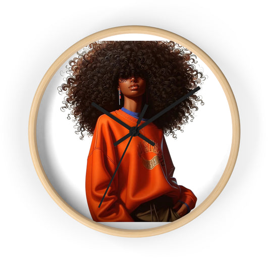 Chic Afro Wall Clock - Boho Decor, Unique Home Accent, Gift for Her, Afrocentric Wall Art, Modern Timepiece