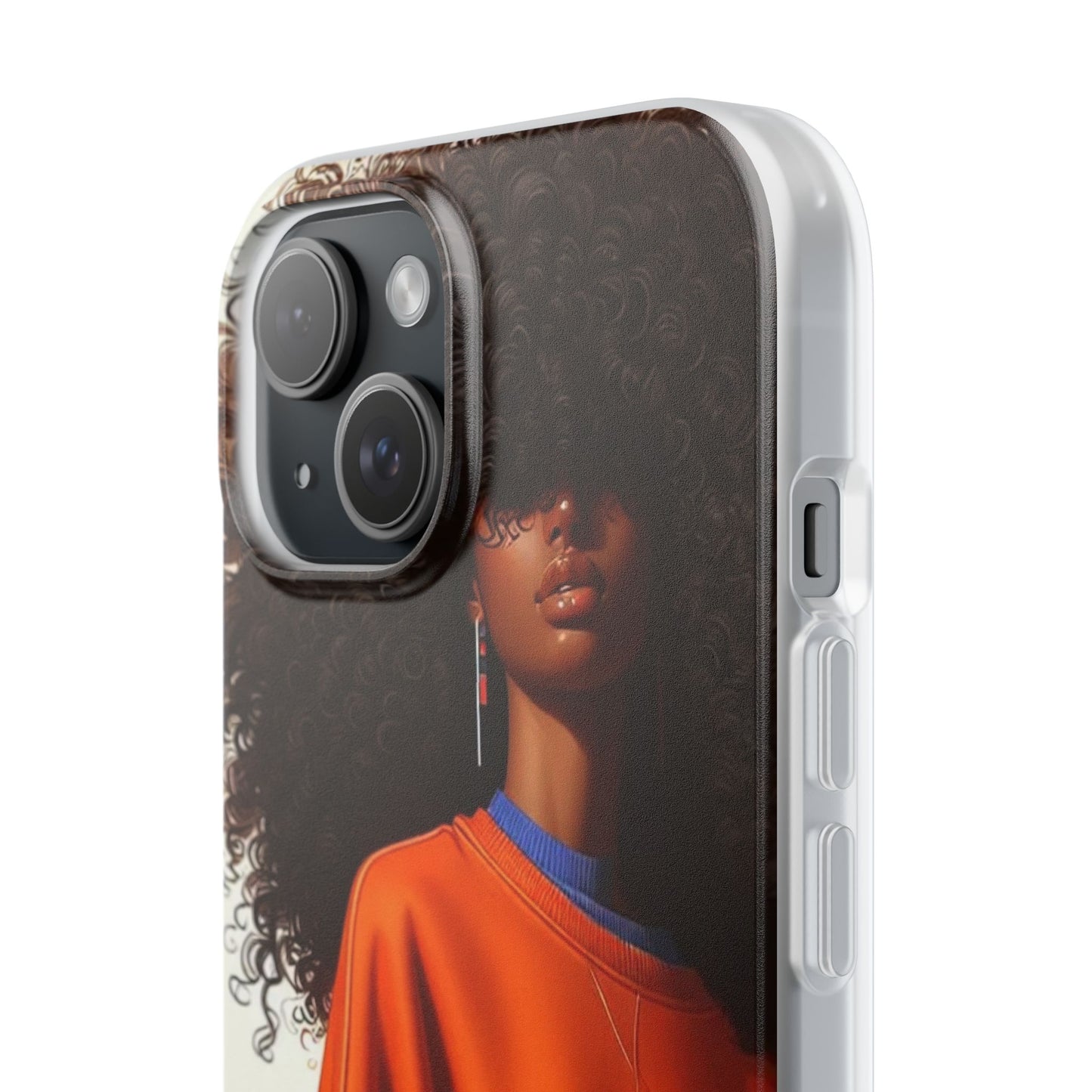 Chic Portrait Flexi Cases for iPhone, Stylish Phone Cover, Trendy Accessory, Unique Gift for Her, Art Phone Case, Everyday Style
